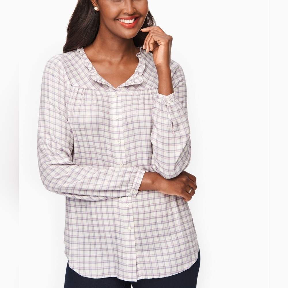 Talbots | Petite | Ruffle Detail Blouse - Picture 3 of 10